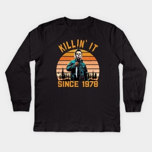 Killin' It Since 1978 - Michael Myers vintage Halloween Kids Long Sleeve T-Shirt